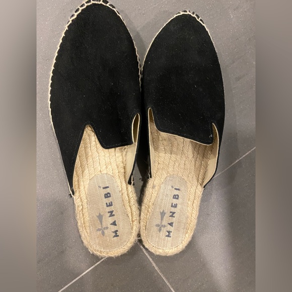 Manebi Soft Suede Mules Hamptons in black size 38 - Picture 3 of 5